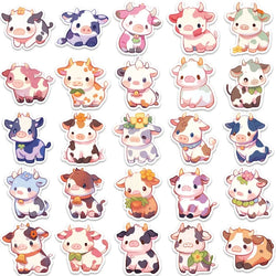 10/30/50PCS Cute Rainbow Cow PVC Sticky Sticker Aesthetic DIY Korean Stationery Decoration Scrapbooking School Supplies for Kids (ONLINE ORDER ONLY)