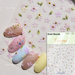 Lovely Colored Flower Fried Egg Petal Love Heart Cartoon Pink Yellow Purple Blue Delicate Charm Nail Art Stickers Manicure Decal (ONLINE ORDER ONLY)