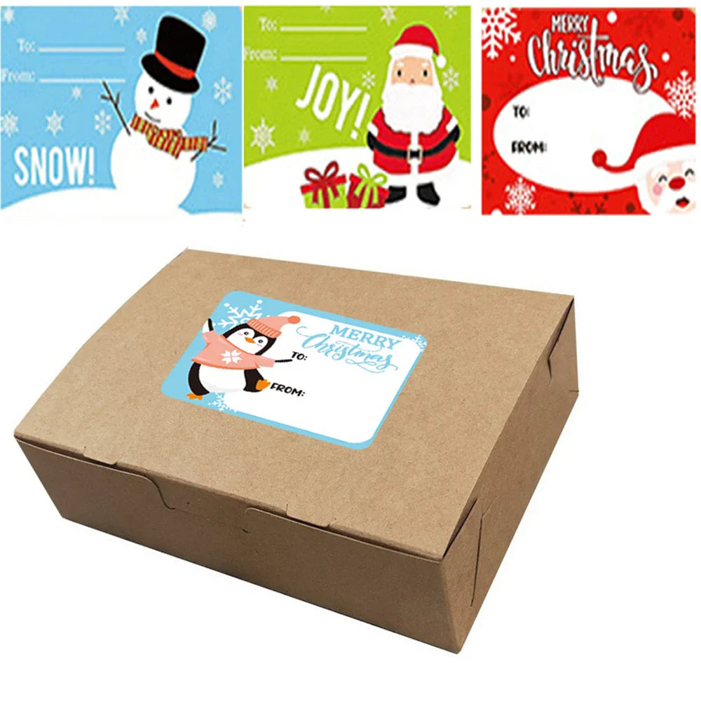 50-250Pcs Santa Claus Christmas Gift Decoration Sticker Packaging Stationery Sticker Happy Holidays Decoration Seal Label (ONLINE ORDER ONLY)