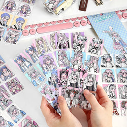 2pcs Ins Korean Style Anime Girl Scrapbooking Stickers Collage Diary Journal DIY Craft Aesthetics Decorative Stickers Stationery (ONLINE ORDER ONLY)