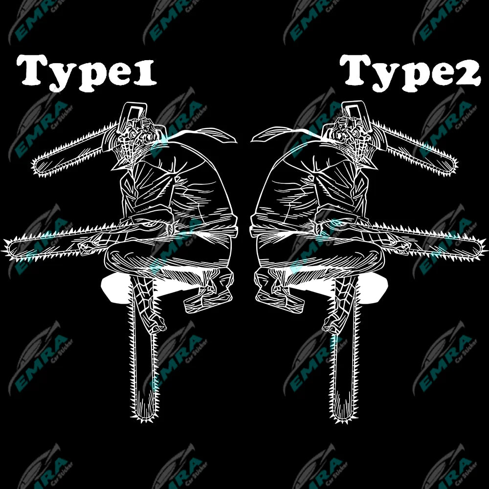1PCS Chainsaw Man Stickers Anime Car Stickers For Door Hood Decoration External Accessories Die Cutting Waterproof Vinyl Decals (ONLINE ORDER ONLY)
