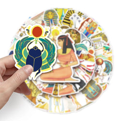 10/30/50PCS Cool Art Ancient Egypt Pharaoh Pyramid Cartoon Stickers Skateboard Laptop Phone Bike Car Waterproof Sticker Kid Toy (ONLINE ORDER ONLY)