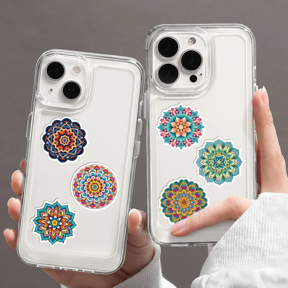 50pcs Mandala Flowers Cartoon Graffiti Stickers Decals Decoration DIY Skateboard Notebook Phone Laptop Cute Sticker (ONLINE ORDER ONLY)