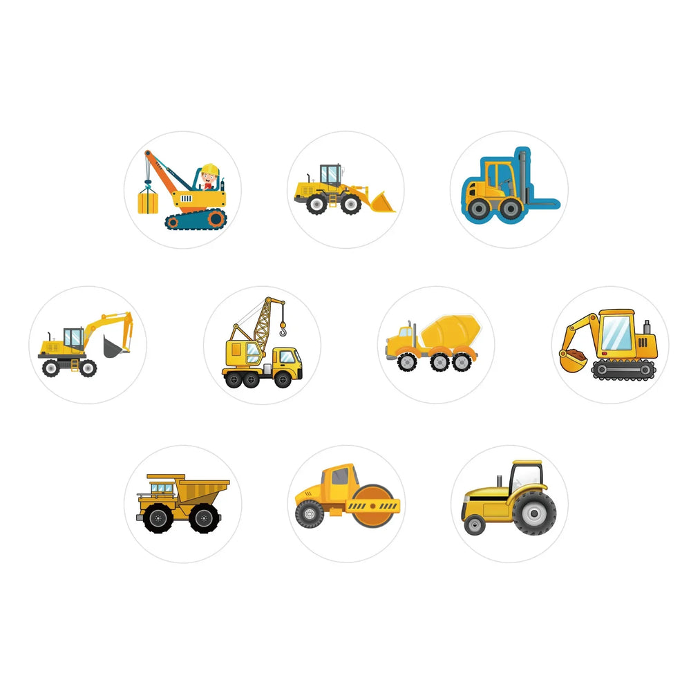 100-500pcs Engineering vehicle Stickers Cute Handmade Stickers Party Gifts Decorative Labels Scrapbook Stationery Stickers (Online Order Only)