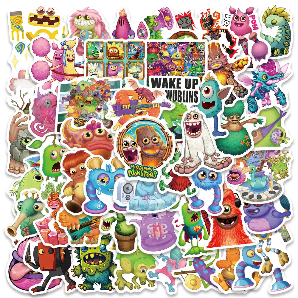 10/30/50PCS Game My Singing Monster Stickers Cartoon Decals Kids Toys Laptop Phone Luggage Skateboard Bike DIY Sticker Graffiti (ONLINE ORDER ONLY)
