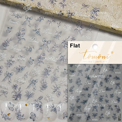 Hot Stamping Purple Line Love Heart Lace Bowknot Chain Branches Star Flower Leaf Butterfly Plant Flower Nail Art Stickers Decals (Online Order Only)