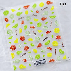 Summer Beach Bikini Watermelon Cat Popsicle Swim Ring Ice Cream Shell Coconut Tree Nail Art Decoration Stickers Manicure Decals (Online Order Only)