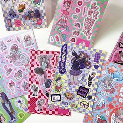 Korean ins Sweet Cool Girl Sticker Scrapbooking Diary DIY Album Decoration Sticker Aesthetic Stationery Art Supplies Personalizd (ONLINE ORDER ONLY)