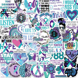 Suicide Awareness Graffiti Stickers - 10/30/50pcs Waterproof Aesthetic for Skateboard, Laptop, Bike, Car (ONLINE ORDER ONLY)