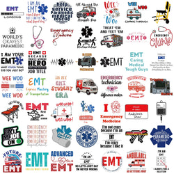 50PCS Emergency Medical Technician Stickers For Phone Laptop Luggage Refrigerator Scrapbook Cartoon Graffiti Stickers Decals (Online Order Only)