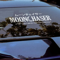 JDM MoonChaser Car Sticker Windshield Banner Night Run Sport Competition Style Waterproof Sunscreen Decorative Vinyl Decals (ONLINE ORDER ONLY)