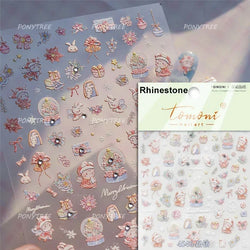 Crystal Ball Santa Claus Snowman Bowknot Red Christmas Tree Bell Socks Self Adhesive Nail Art Stickers Snowflake Manicure Decals (ONLINE ORDER ONLY)