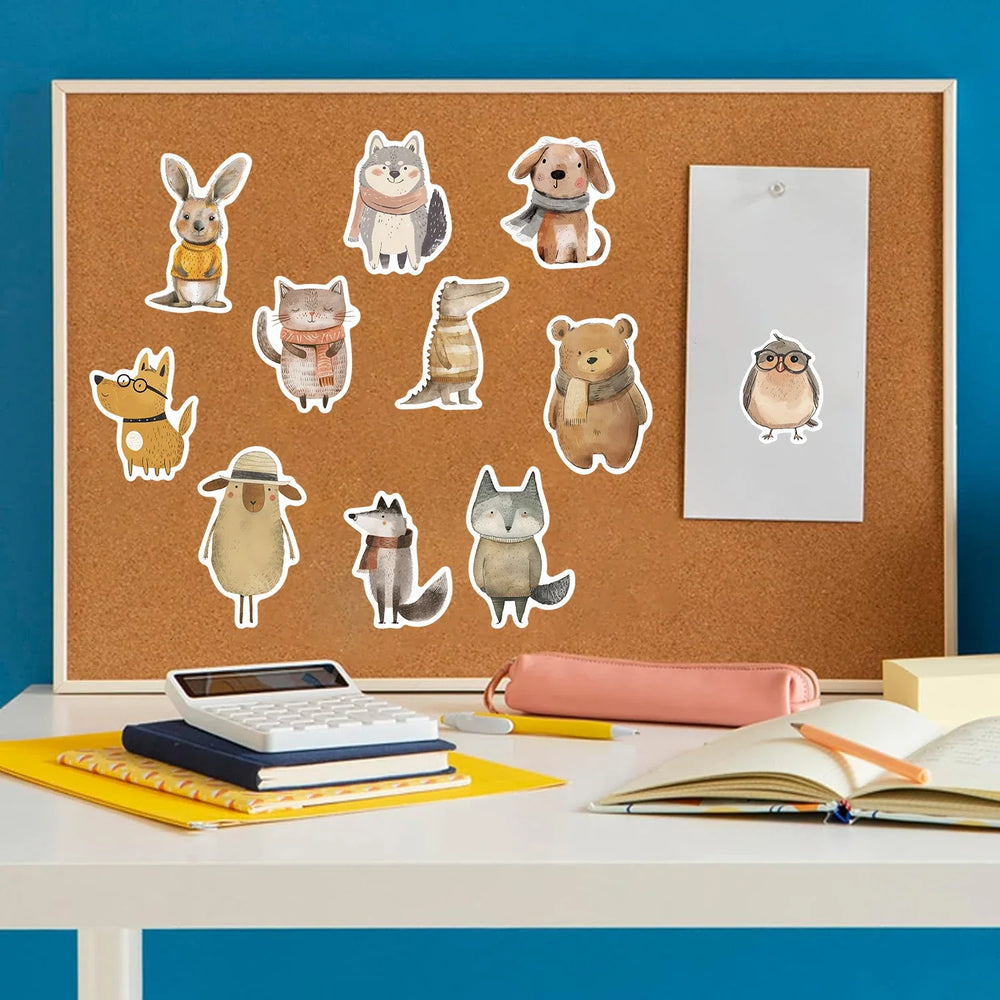 50PCS Funny Cute Animals Stickers For Cup Stationery Guitar Phone Bicycle Laptop Luggage Car Graffiti Kids Toys Cartoon Decals (ONLINE ORDER ONLY)