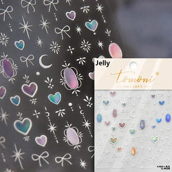 Dreamy Moon Star Cloud Butterfly Starrylight Rhinestone 5D Soft Embossed Relief Nail Art Sticker 3D Decal Decoration Manicure (ONLINE ORDER ONLY)