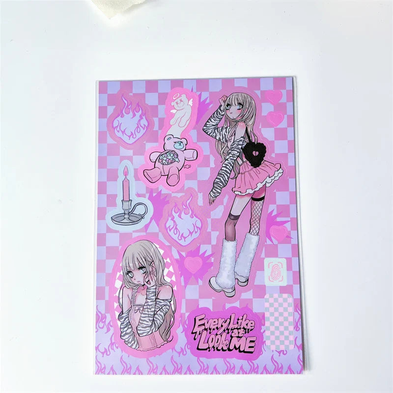 Korean ins Sweet Cool Girl Sticker Scrapbooking Diary DIY Album Decoration Sticker Aesthetic Stationery Art Supplies Personalizd (ONLINE ORDER ONLY)