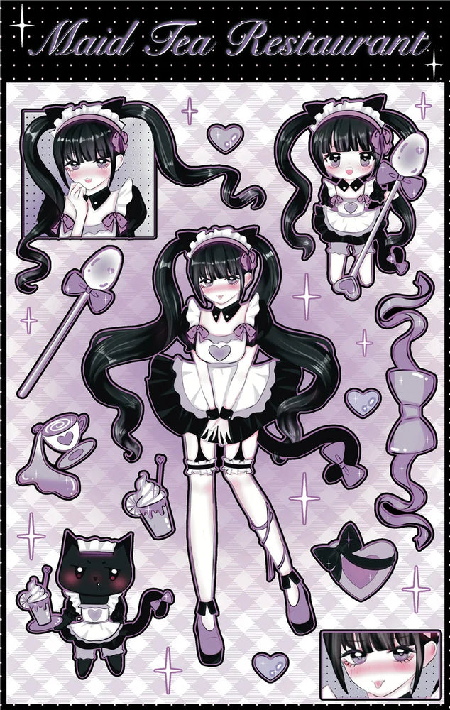 Original Cute Sweet Maid Anime Series Sticker Scrapbooking DIY Album Decoration Sticker Aesthetic Personalized Kawaii Stationery (ONLINE ORDER ONLY)