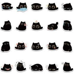 40pcs Cute Kawaii Cartoon Black Cat Stickers Kids Toy Vinyl Waterproof Graffiti For Laptop Phone Notebook Bicycle Car Decals (ONLINE ORDER ONLY)