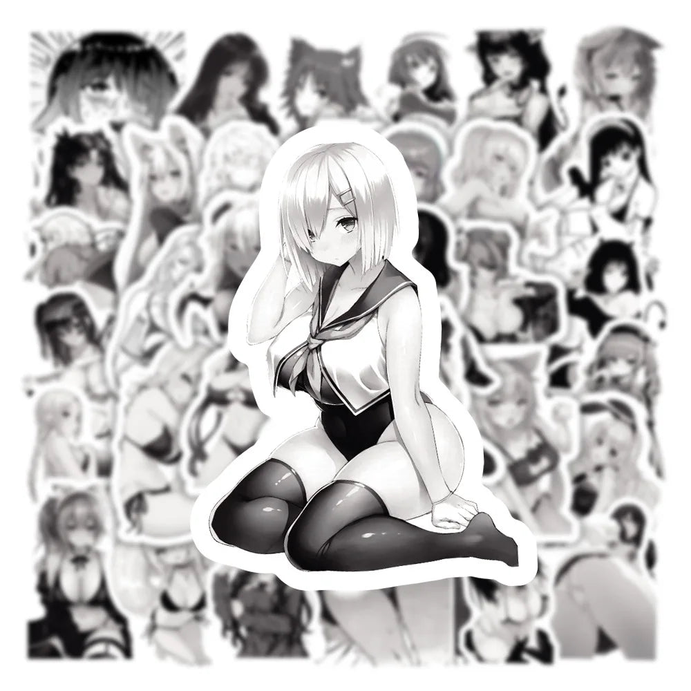 50/100Pcs Sexy Girl Hentai Waifu Bunny Girl Anime Sticker Bicycle Guitar Suitcase Notebook Motorcycle Graffiti Stickers Gift (ONLINE ORDER ONLY)