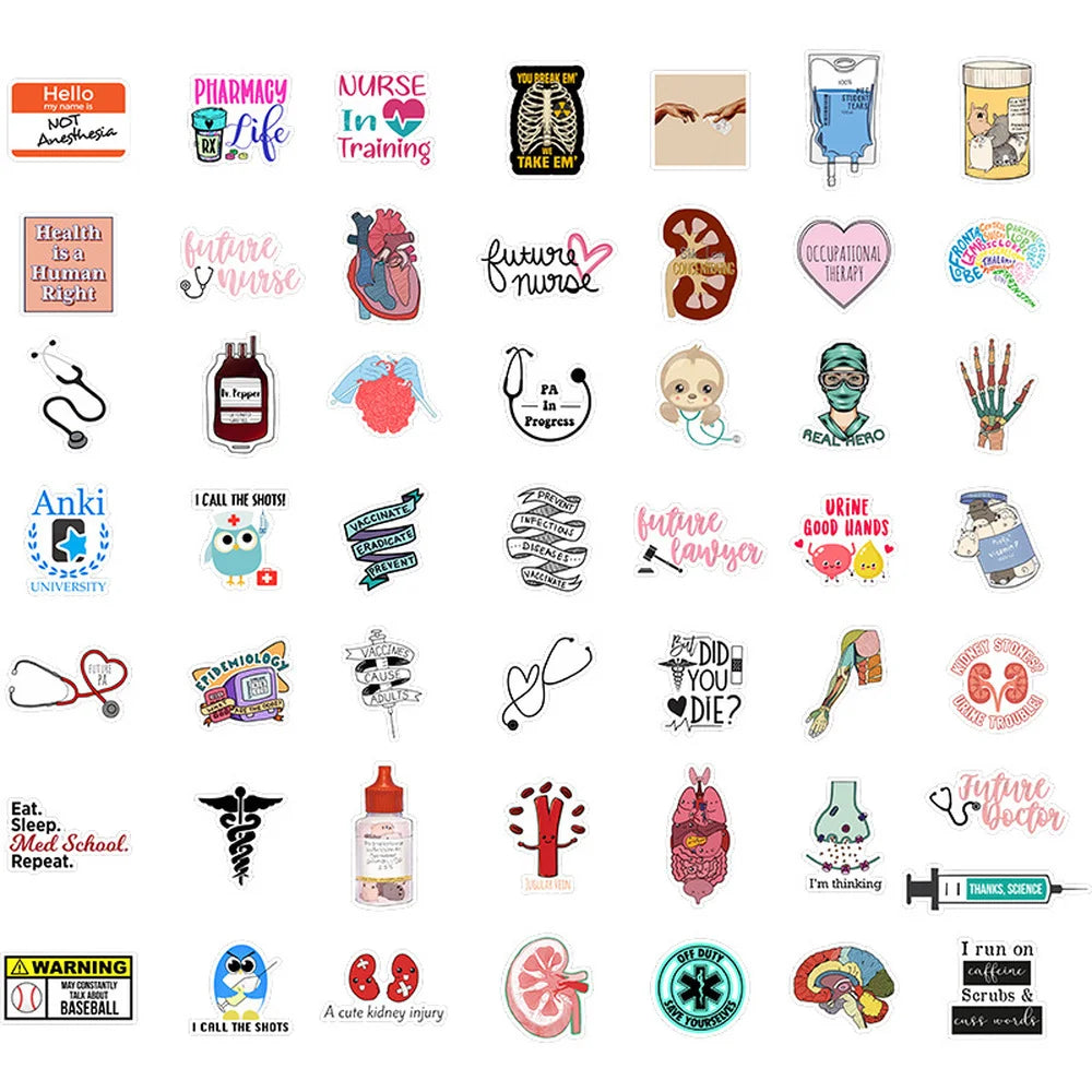 10/50/100Pcs/set Doctor Nurse TV Show Scrapbooking Stickers Decal for For Guitar Laptop Luggage Car Fridge Graffiti Sticker (ONLINE ORDER ONLY)