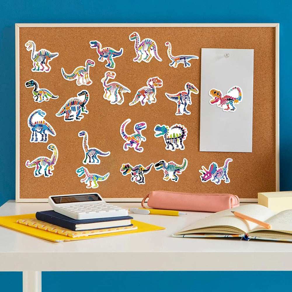 50pcs Colorful Cartoon Dinosaur Stickers For Laptop Phone Cup Scrapbook Car Luggage Waterproof Sticker for Kids Adults﻿ (Online Order Only)