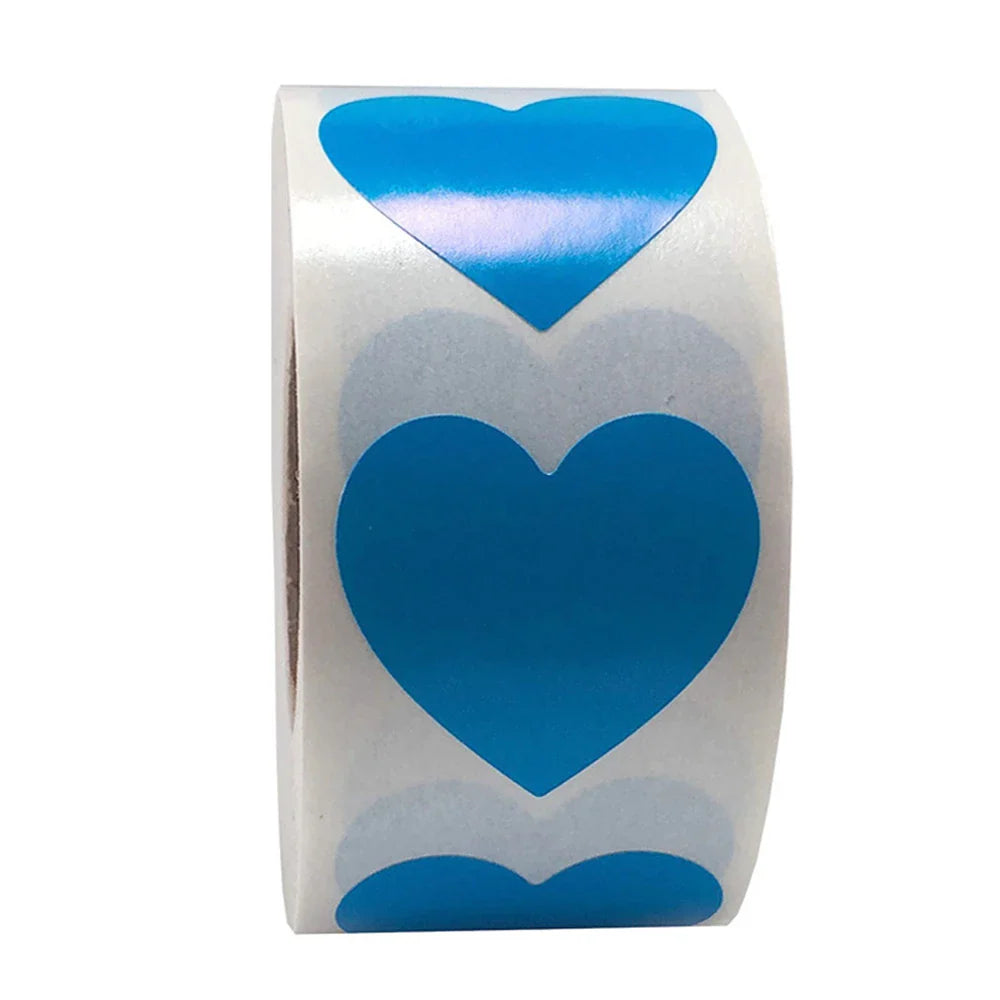 500pcs/roll Love Valentine's Day Stickers Seal Stickers Red Glowing Glitter Heart Gift Decoration Lables Stationery Sticker (ONLINE ORDER ONLY)