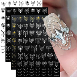 4pcs Roman Letter Design Nail Stickers Golden/Silvery/Black/White Alphabet Design Self Adhesive Decal English Words DIY Manicure (Online Order Only)