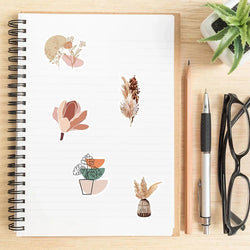 10/30/50PCS Kawaii Bohemian Flower Sticker Aesthetic PVC Decoration Scrapbooking Children's Stationery School Supplies for Kids (ONLINE ORDER ONLY)