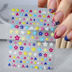 1pc 5D Flower Design Nail Art Stickers Colorful Flowers Nail Art Decals For DIY & Nail Salons Self-Adhesive Nail Art Supplies *^ (ONLINE ORDER ONLY)