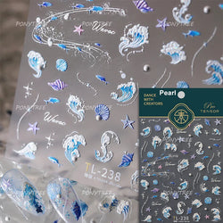Lotus Flower Leaf Goldfish Ripple Wavelet Water Droplet Lotus Pond Brocaded Carp Self Adhesive Nail Art Stickers Manicure Decals (Online Order Only)
