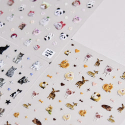 Lovely Dog Cat Animal Bunny 3D Soft Embossed Relief Self Adhesive Nail Art Stickers Cute Pretty Puppy Kitty Star Manicure Decals (ONLINE ORDER ONLY)