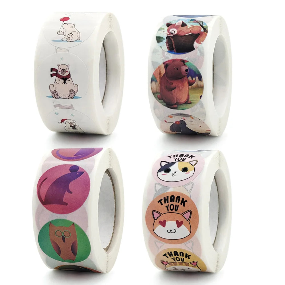 50-500pcs Cartoon Cute Sticker Children Reward Encouragement Sticker Birthday/holiday Party Gift Packaging Sealing Decor Lables (ONLINE ORDER ONLY)