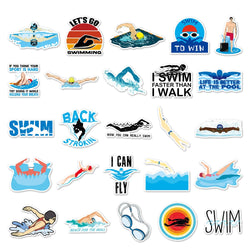 10/50pcs Outdoor Swimming Stickers Summer Seaside Surfing Waterproof Stickers DIY Skateboard Motorcycle Car Luggage Stickers (ONLINE ORDER ONLY)
