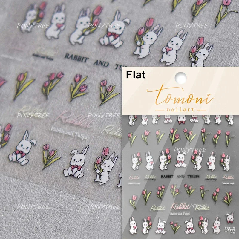 Rose Flower Bouquet Leaves Lace Bowknot Pearl Photo Frame Gird Embossed Reliefs Self Adhesive Nail Art Stickers Manicure Decals (ONLINE ORDER ONLY)