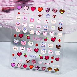 1 Sheet 5D Embossed Nail Art Stickers Graffiti Heart Flower Design Nail Art Decals Self-Adhesive DIY Manicure Nail Art Supplies* (ONLINE ORDER ONLY)