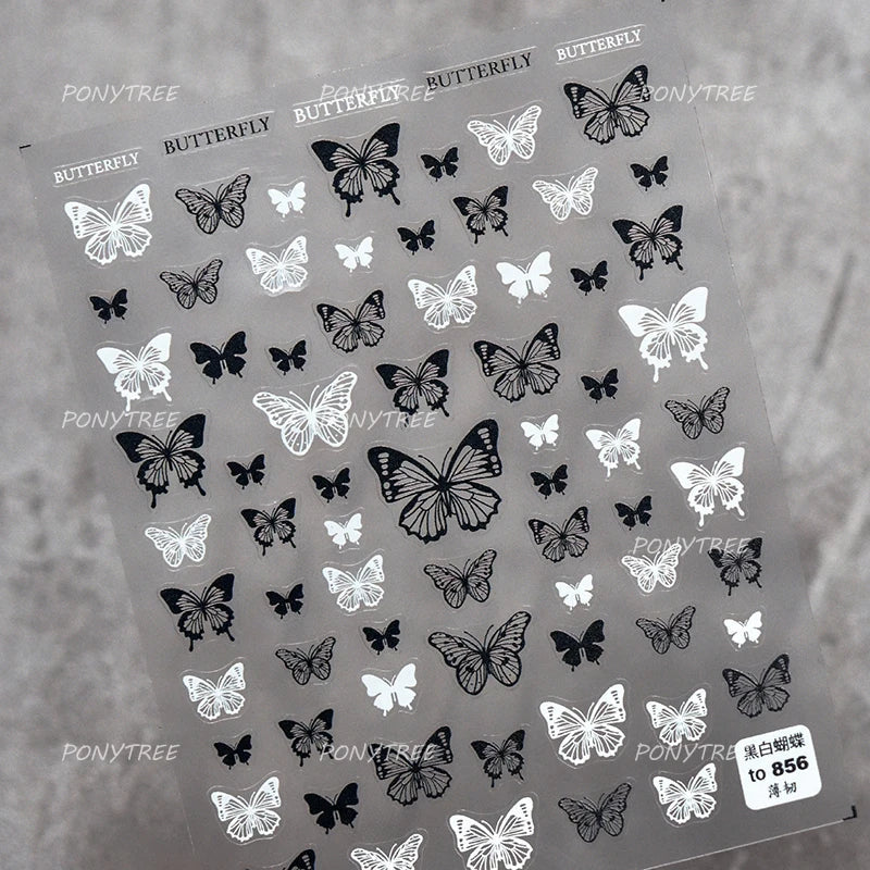 Dreamy Moon Stars Love Heart Butterfly Bowknot Lace Shiny Starburst Ribbon Delicate Adhesive Nail Art Stickers Manicure Decals (Online Order Only)
