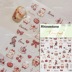 Sweet Cookies Biscuit Snack Delicious Doughnut Savoury Food Bicky Croissant Cheese Pudding Baguette Chic Nail Art Stickers Decal (ONLINE ORDER ONLY)