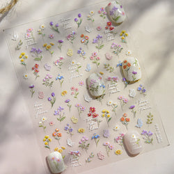 Dried Flower Butterfly Wildflowers Daisy Lily Moth Orchid Garden Self Adhesive Nail Art Stickers Chic Manicure Decals Wholesale (ONLINE ORDER ONLY)