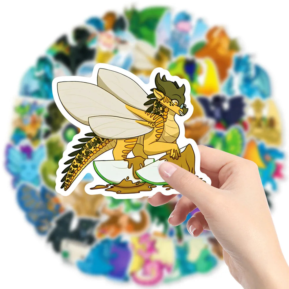 10/50Pcs Wings of Fire Dragon Animal Cartoon Stickers DIY Laptop Luggage Skateboard Graffiti Decals Sticker for Kid Toys (Online Order Only)