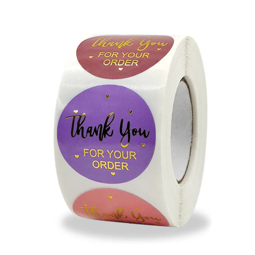 500pcs Thank You For Supporting My Small Business Floral Sticker Gift Packaging Seal Label Scrapbooking Stationery Sticker (ONLINE ORDER ONLY)