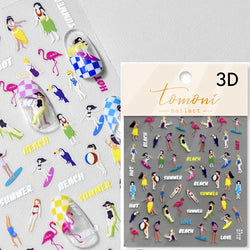 Round Jeans Square Sexy Blue Series Cowboy Lucky Beautiful Letter Self Adhesive Nail Art Sticker Pearl Rhinestone Manicure Decal (ONLINE ORDER ONLY)