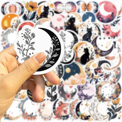 10/30/50PCS Moon Flowers Cat Stickers Aesthetic Cartoon Art Graffiti Decals DIY Travel Luggage Phone Laptop Waterproof Sticker (ONLINE ORDER ONLY)