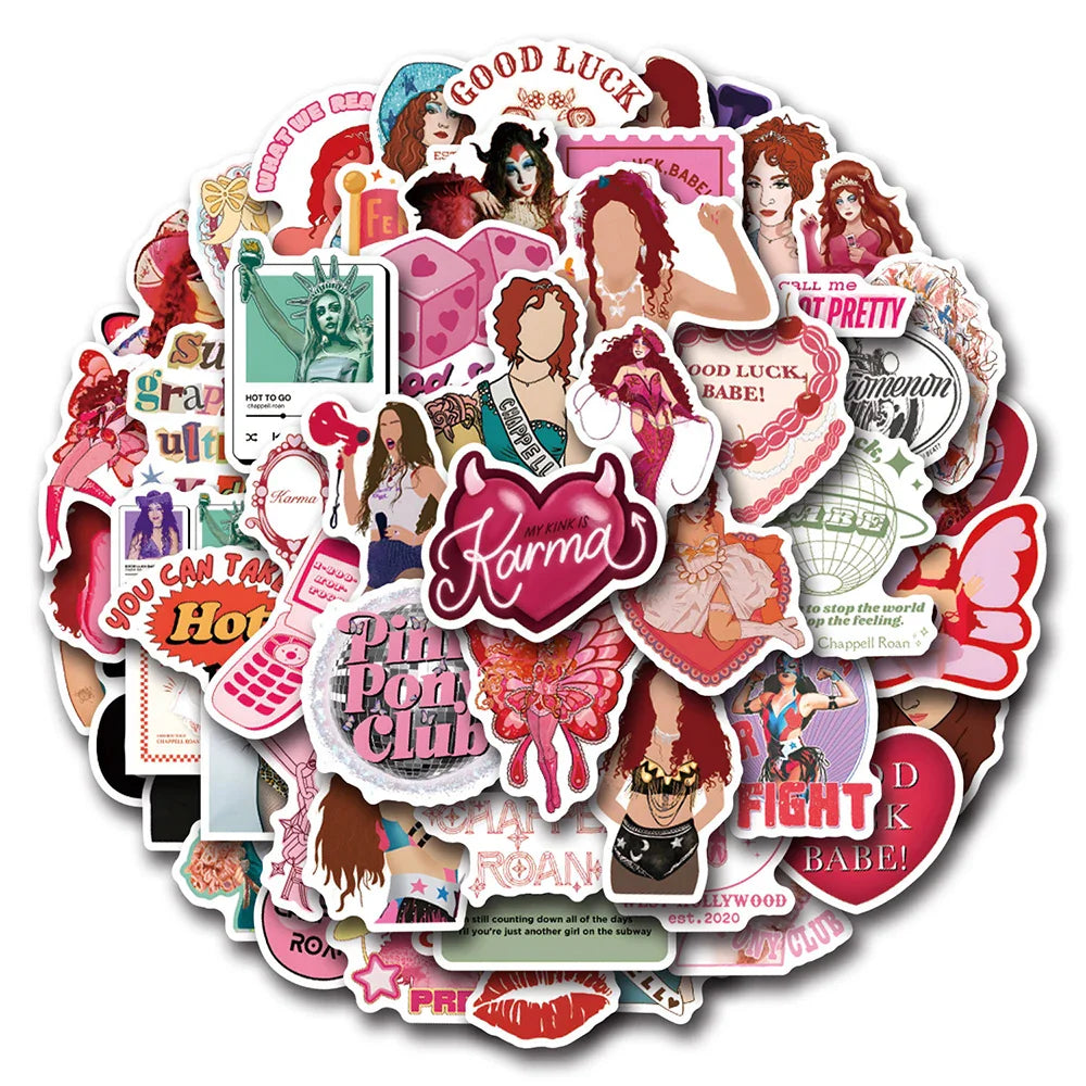 Cool Singer Chappell Roan Stickers Decals for Laptop Phone Luggage Bike Fridge - 10/30/55pcs (ONLINE ORDER ONLY)