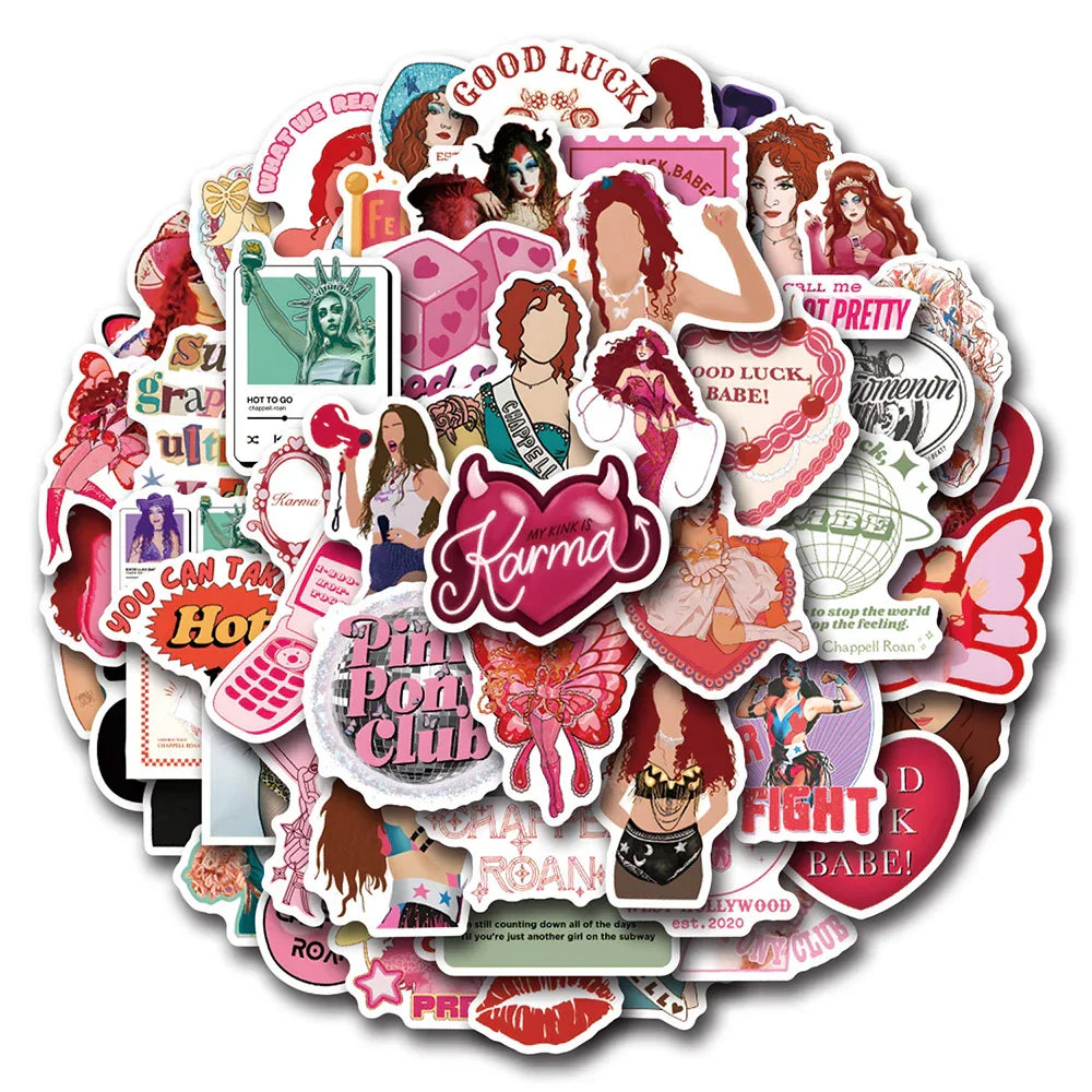 Cool Singer Chappell Roan Stickers Decals for Laptop Phone Luggage Bike Fridge - 10/30/55pcs (ONLINE ORDER ONLY)