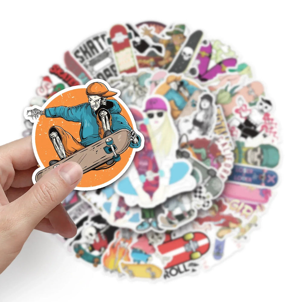 50Pcs Skateboard Cartoon Waterproof Vinyl Stickers (ONLINE ORDER ONLY)