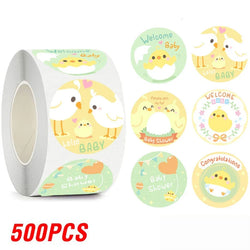100-500pcs Cartoon Animal Label Thank You Stickers Sealing Label For Business Handmade Baking Cake Party Gift Decoration Sticker (ONLINE ORDER ONLY)