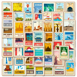 Travel Landmark Stickers 10/25/50pcs for Suitcase Laptop Phone Water Bottle (Online Order Only)