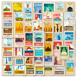 Travel Landmark Stickers 10/25/50pcs for Suitcase Laptop Phone Water Bottle (Online Order Only)
