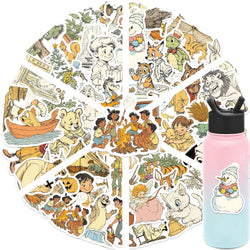 50pcs Fluffy Holiday and Funny Animals Stickers For Water Bottles Laptop Skateboard Computer Vinyl Waterproof Stickers (Online Order Only)