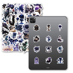 10/30/50PCS Dark Purple Rose Sticky PVC Sticker Aesthetic Children's Stationery DIY Decoration Scrapbooking School Supplies (ONLINE ORDER ONLY)