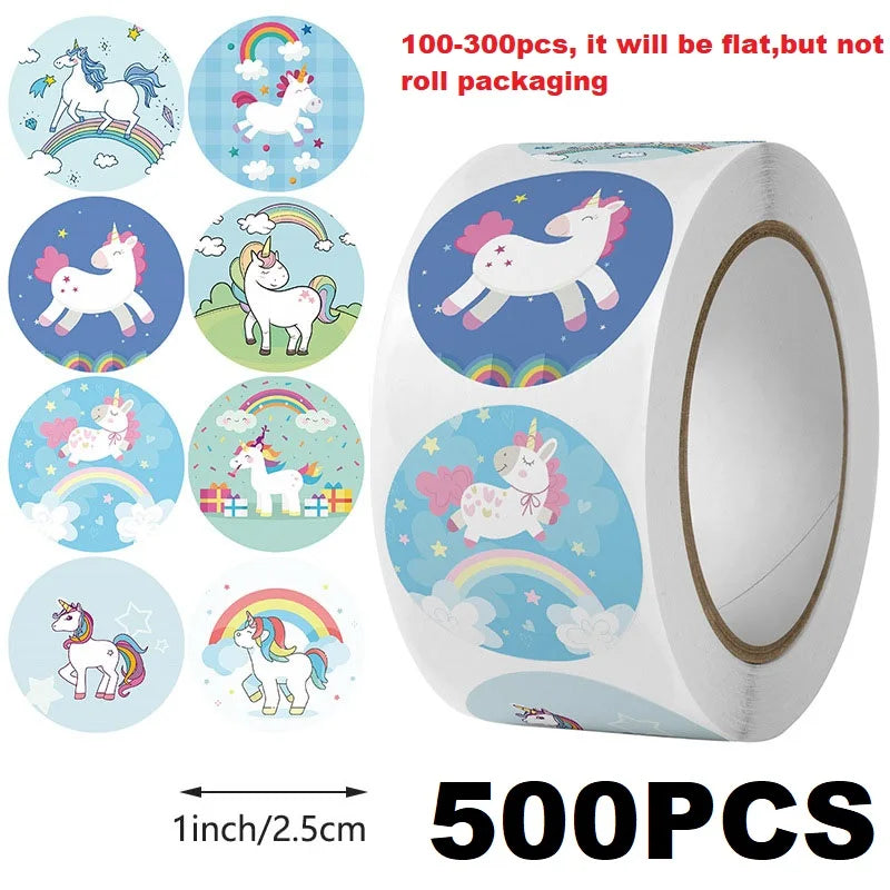 100-500PCS New Kids Stickers Korean Stationery Rolling Cartoon Animal Stickers Roll Small Packaging Stickers Photocard Decor (ONLINE ORDER ONLY)